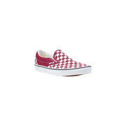 Vans men moccassin slip-on sneaker in red and white checked fabric with classic canvas design