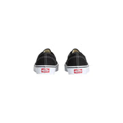Vans men sneakers black fabric lace up black canvas old skool shoes with white rubber soles and red logo tags