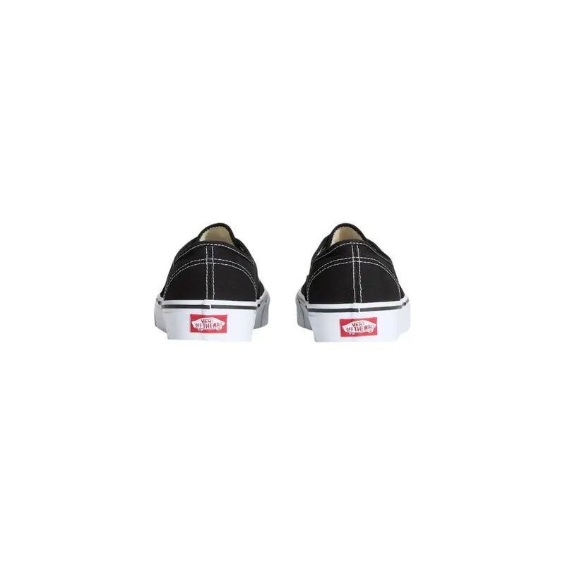 Vans men sneakers black fabric lace up black canvas old skool shoes with white rubber soles and red logo tags