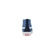 Vans men sneakers blue leather high-top with navy canvas upper white stripes and rubber sole VN0A4BVB5OC1