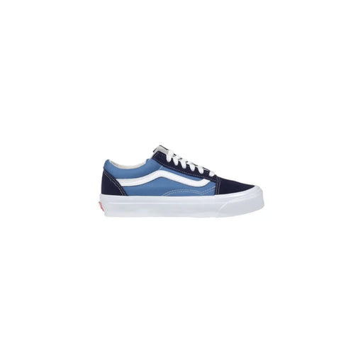 Vans men sneakers navy and light blue suede old skool with white laces rubber sole and iconic side stripe