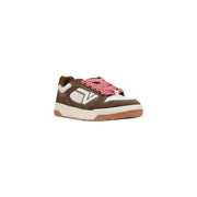 Vans men sneakers leather brown and white suede with distinctive red and white patterned lace spring summer collection