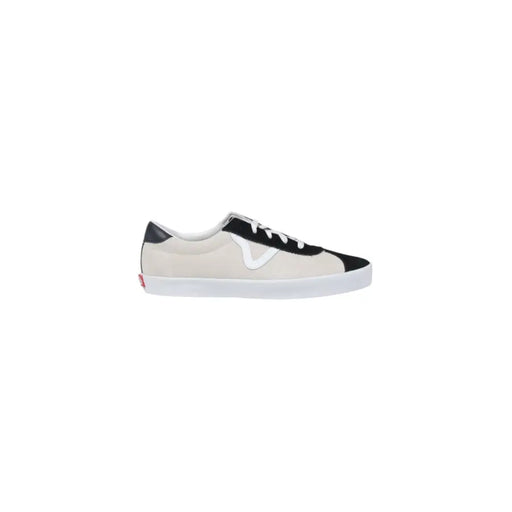 Vans men sneakers multicolor suede with beige and black color, white laces, white rubber sole, and classic side logo