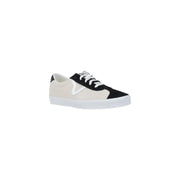 Vans men sneakers multicolor black and off-white suede low-top with white rubber sole and iconic Vans logo on side
