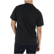 Vans men black short sleeve t-shirt with round neck made of 100 percent cotton suitable for casual wear