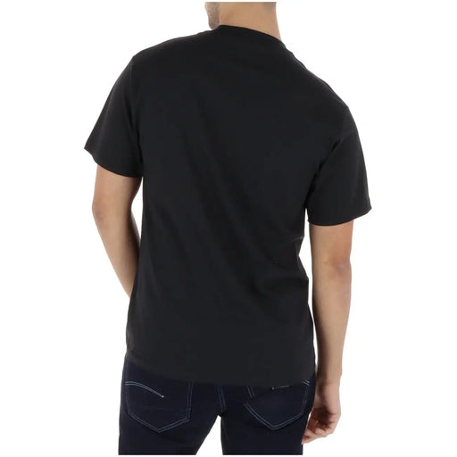 Vans men black short sleeve t-shirt with round neck made of 100 percent cotton suitable for casual wear