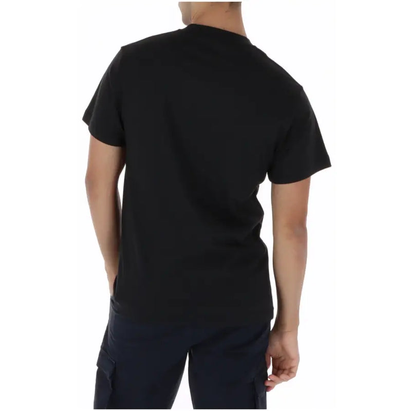 Schwarzes Vans Herren-T-Shirt mit kurzen Ärmeln und Rundhalsausschnitt aus Baumwolle mit klassischem Rundhalsausschnitt-Design