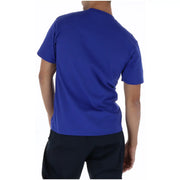 A vibrant royal blue Vans men t shirt with short sleeves crew neck made of 100 percent cotton