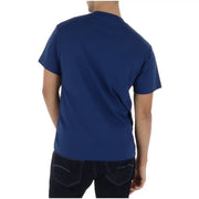 Navy blue short-sleeved vans men t shirt with round neck made of 100 percent cotton for casual wear