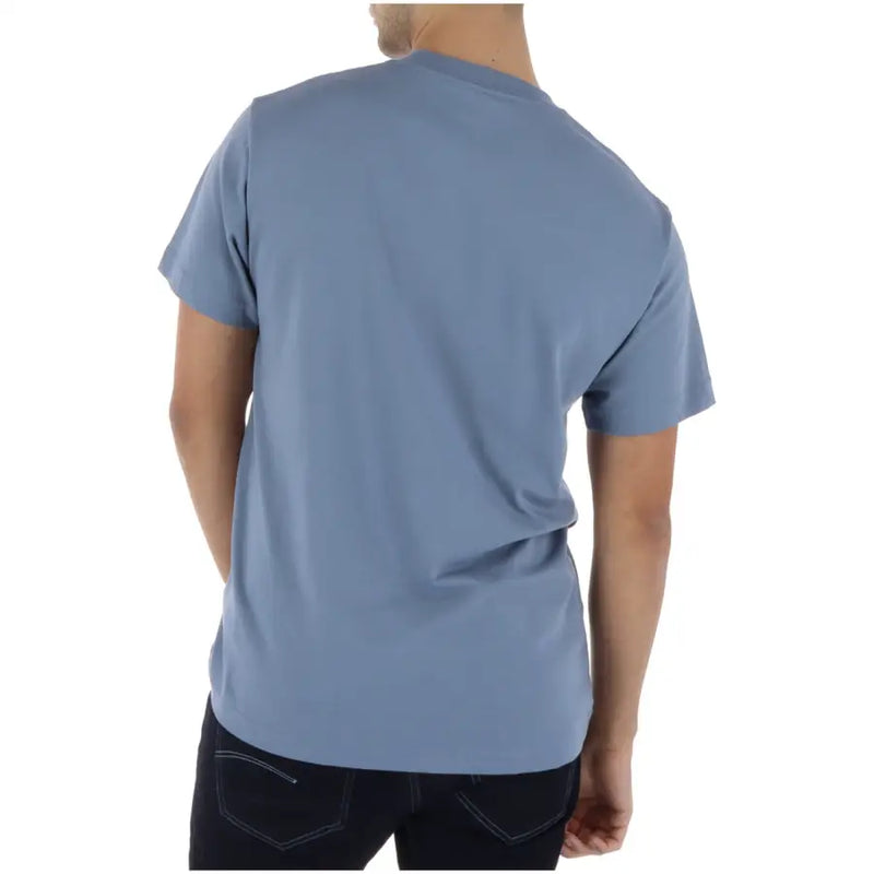 Vans men t shirt light blue short sleeve cotton featuring a soft blue cotton crew neck design