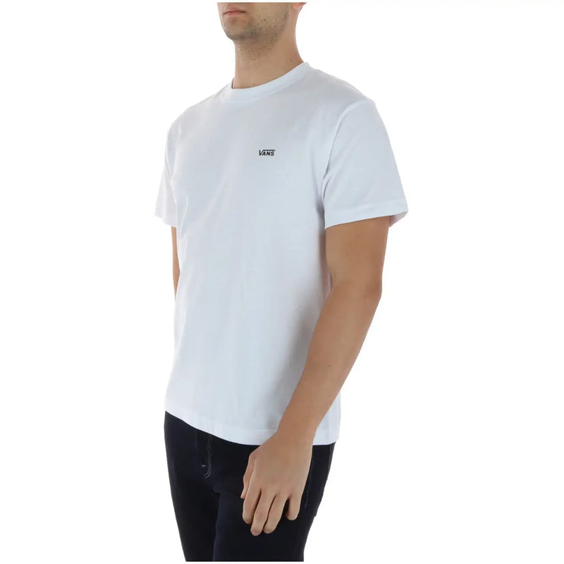White vans men t shirt with short sleeves round neck small black logo on left chest made of 100 percent cotton