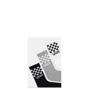 Vans men underwear three vans socks in black gray heather and white with classic checkerboard pattern and vans logo