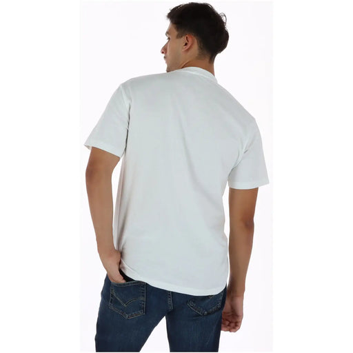 White short-sleeved cotton crew neck t-shirt for men by vans ideal for casual wear