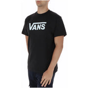 Vans mens black cotton graphic t shirt featuring white Vans lettering across the chest