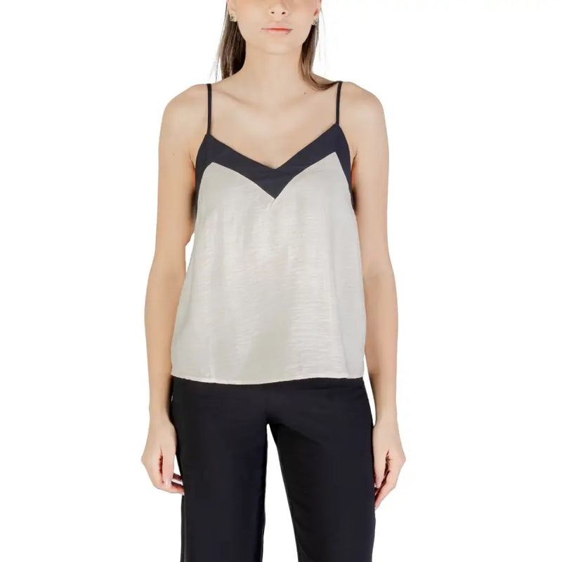 Vero Moda Schwarz Viskose Nylon Damen Top