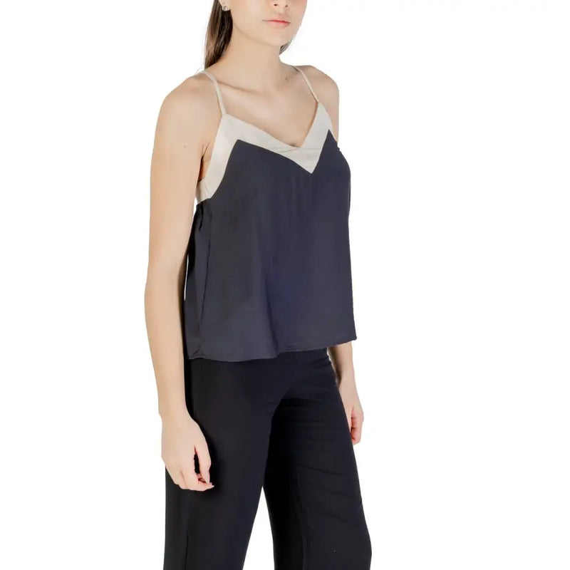 Vero Moda Schwarz Viskose Nylon Damen Top