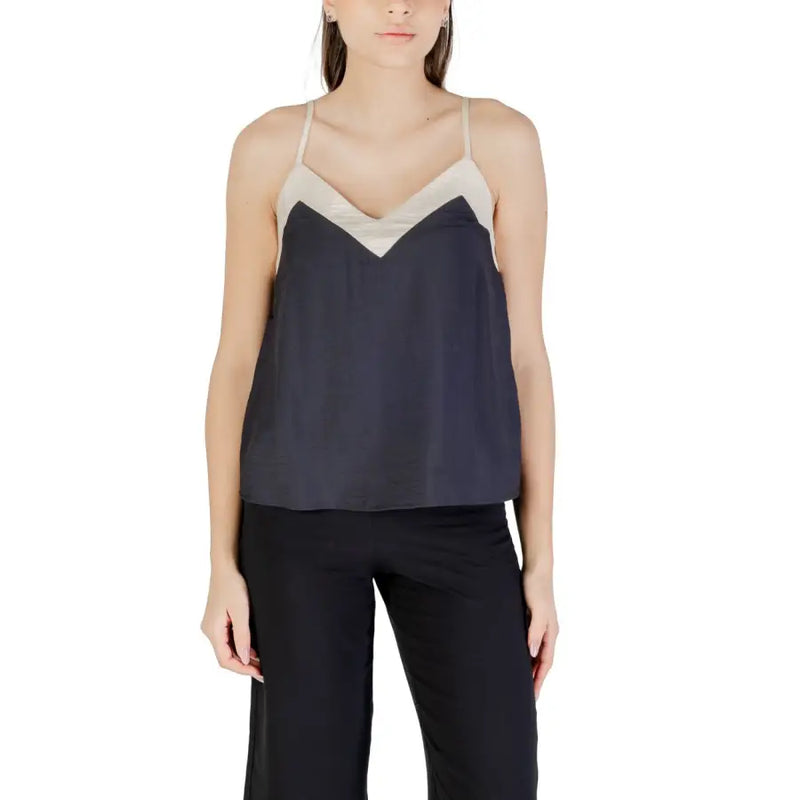 Vero Moda Schwarz Viskose Nylon Damen Top