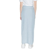 Vero moda light blue vertically striped wide-leg trousers with pinstripes for stylish casual wear