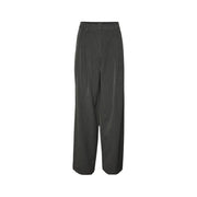Vero Moda women grey pinstripe wide-leg trousers with high waist pleated front made from viscose blend