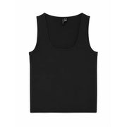 Vero moda women black sleeveless tank top with square neckline made of smooth lyocell fabric for comfortable wear