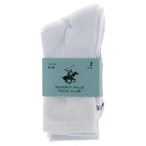 White athletic socks in Beverly Hills Polo Club packaging for men’s underwear