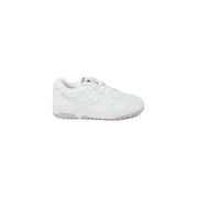 White low-top New Balance sneakers for men, showcasing stylish design and comfort