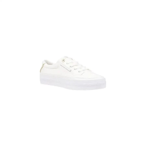 White canvas platform sneaker from Tommy Hilfiger Women’s Cotton Sneakers collection