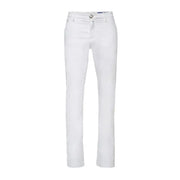 White women’s skinny jeans with button closure displayed on Jacob Cohen Spring Summer trousers product