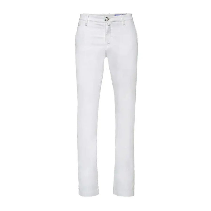 White women’s skinny jeans with button closure displayed on Jacob Cohen Spring Summer trousers product