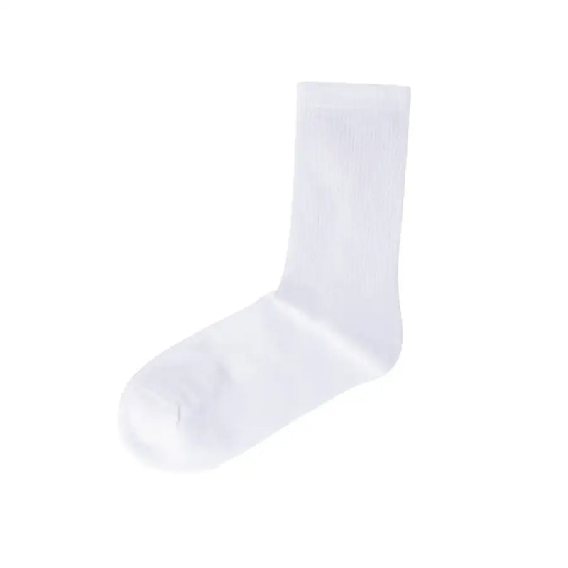 White cotton sock featuring a red logo, ideal for casual and athletic wear
