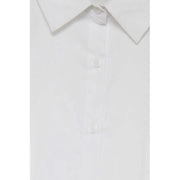 White dress shirt collar and placket with buttons from Ichi Women Shirt