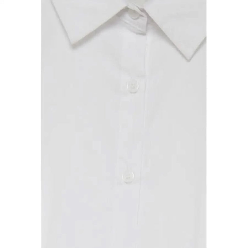 White dress shirt collar and placket with buttons from Ichi Women Shirt