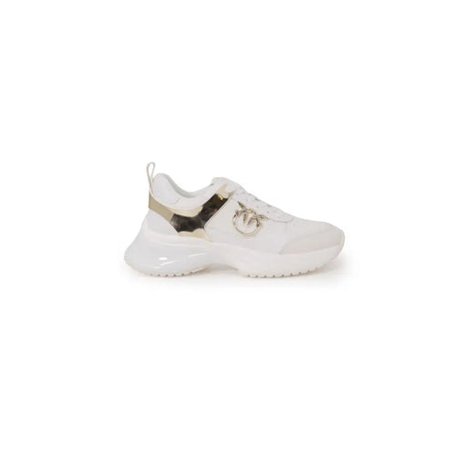 White and gold athletic sneaker with chunky sole from Pinko Women Spring Summer collection