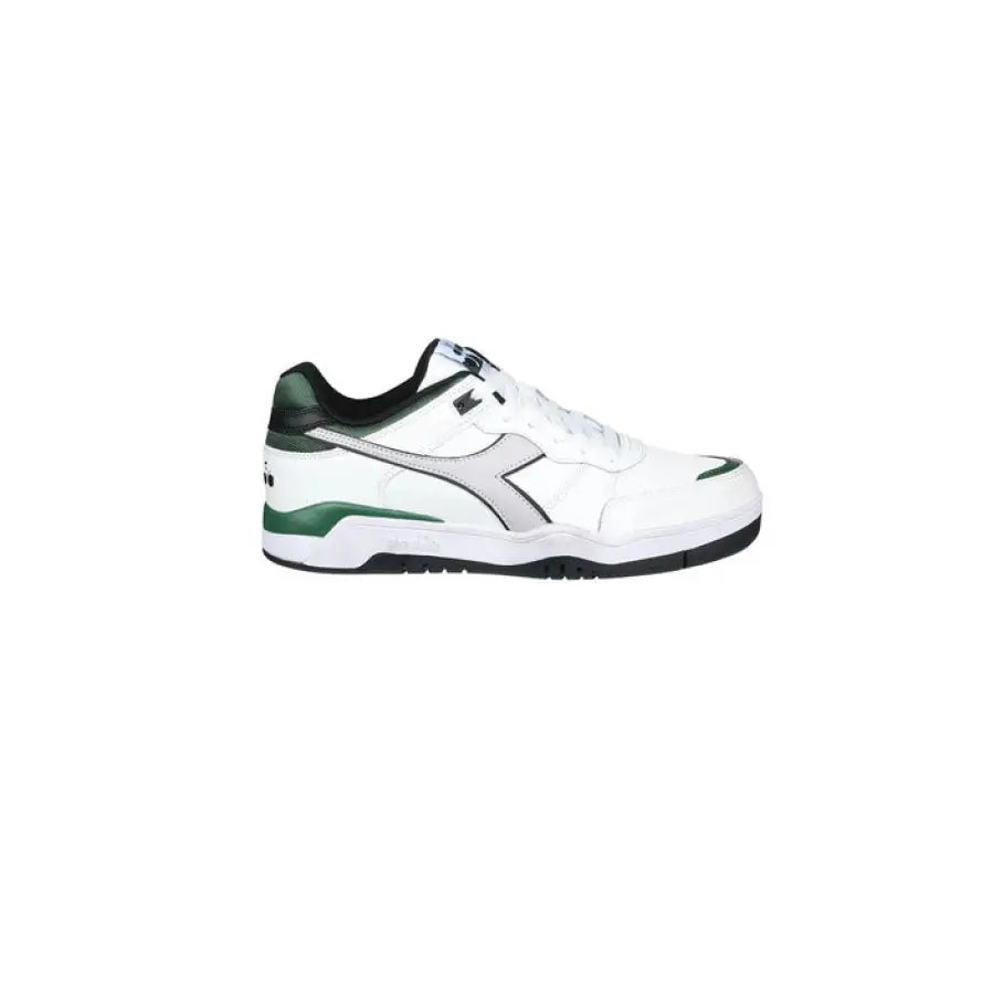 
                      
                        Diadora Men Sneakers - white and green shoe with black sole for fall winter product
                      
                    