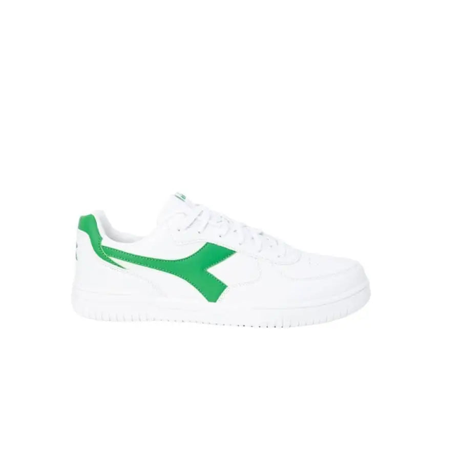 
                      
                        Diadora Men Sneaker in white and green, summer product with green sole
                      
                    