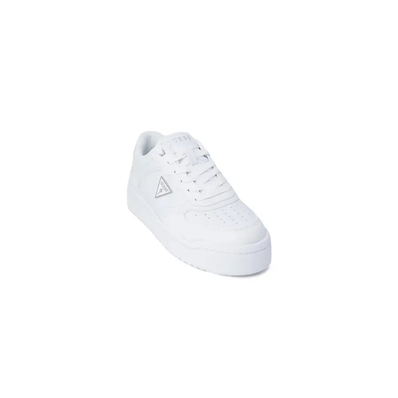 White Guess women low-top sneakers with small triangular logo on side