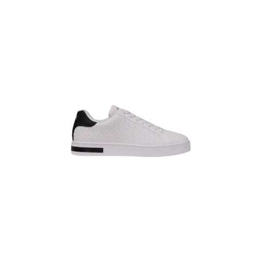 White leather sneaker with black accents from White Leather Sneaker with Black Accents collection
