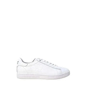 White leather low-top sneakers with lace-up closure from Ea7 for men