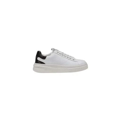 Weißer Ledersneaker mit schwarzem Fersenakzent von Guess Damen Herbst/Winter Kollektion