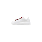 White leather sneaker with red laces and gold embellishment from Love Moschino Women collection