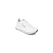 White leather sneakers with gold heart design from Love Moschino for women