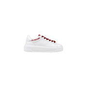 White leather sneakers with red laces from Love Moschino Women for fall winter collection