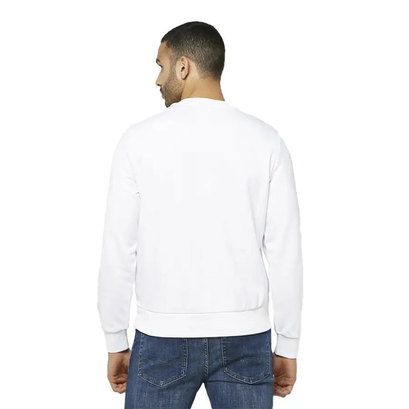 White long sleeved Diesel sweatshirt in cotton blend with ribbed cuffs and hem for casual wear