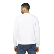 White long sleeved Diesel sweatshirt in cotton blend with ribbed cuffs and hem for casual wear