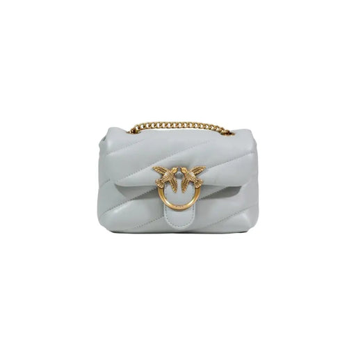 bleu clair Pinko Sac bandoulière en cuir matelassé avec fermoir oiseau doré