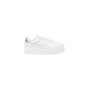 Calvin Klein Jeans Women’s White Platform Sneakers with Silver Accent Design