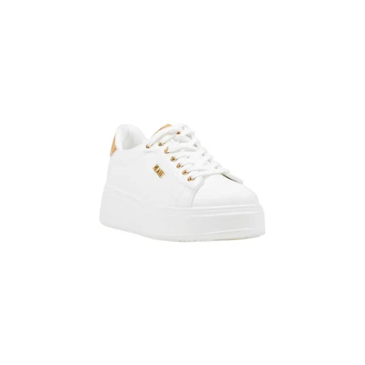 Alviero Martini Prima Classe white women sneakers with gold accents and laces