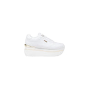 White platform sneakers with gold accents for women from Guess Fall Winter collection