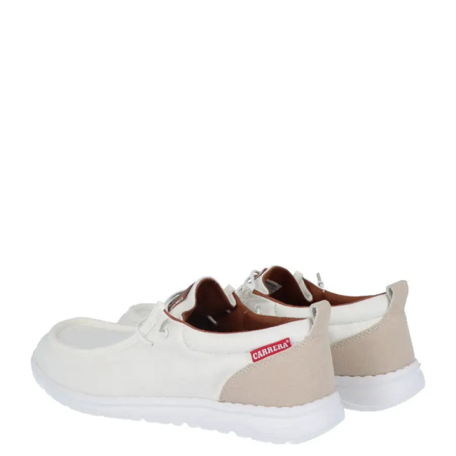 Carrera Men Sneakers featuring a white shoe with red logo for urban city style