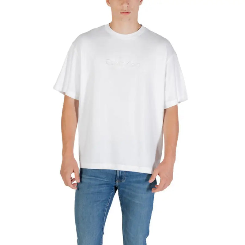 White short-sleeved T-shirt from the Black T Shirt Collection for Men